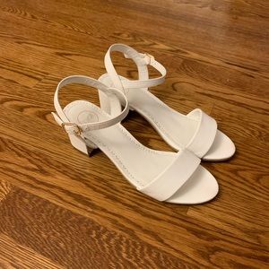 White Block Heel Sandals
